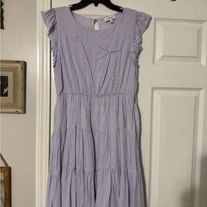 Gilli Lavender Ruffle Midi Dress